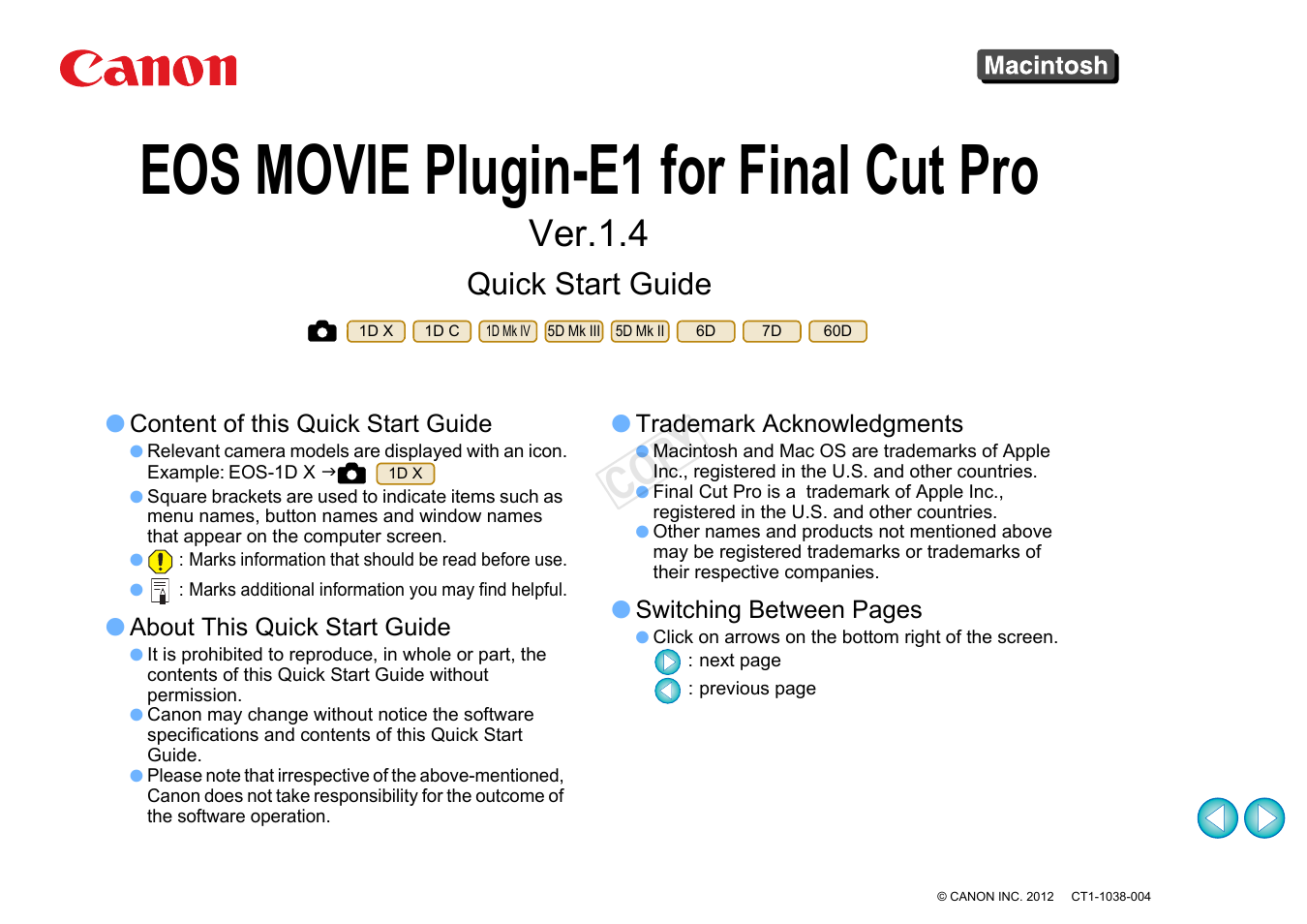 Canon EOS-1D C User Manual | 5 pages