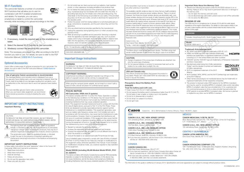 Cop y cop y cop y cop y cop y cop y cop y cop y | Canon VIXIA mini X User Manual | Page 2 / 2