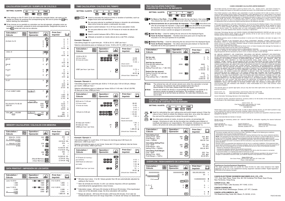 P1-dhv g usa hwb back | Canon P1-DHV G User Manual | Page 2 / 2