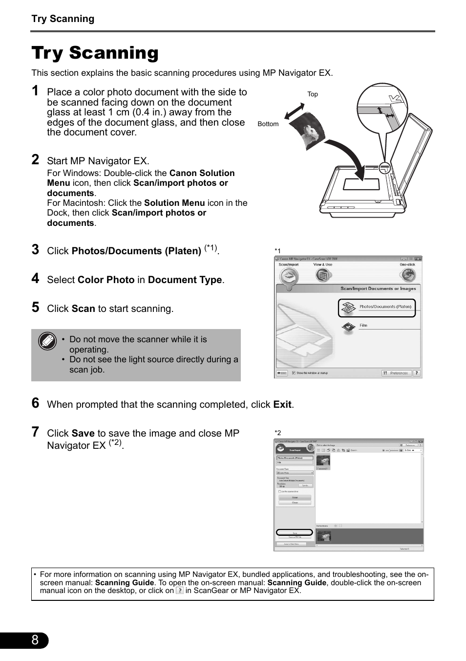 Try scanning | Canon CANOSCAN LIDE 700F User Manual | Page 10 / 19