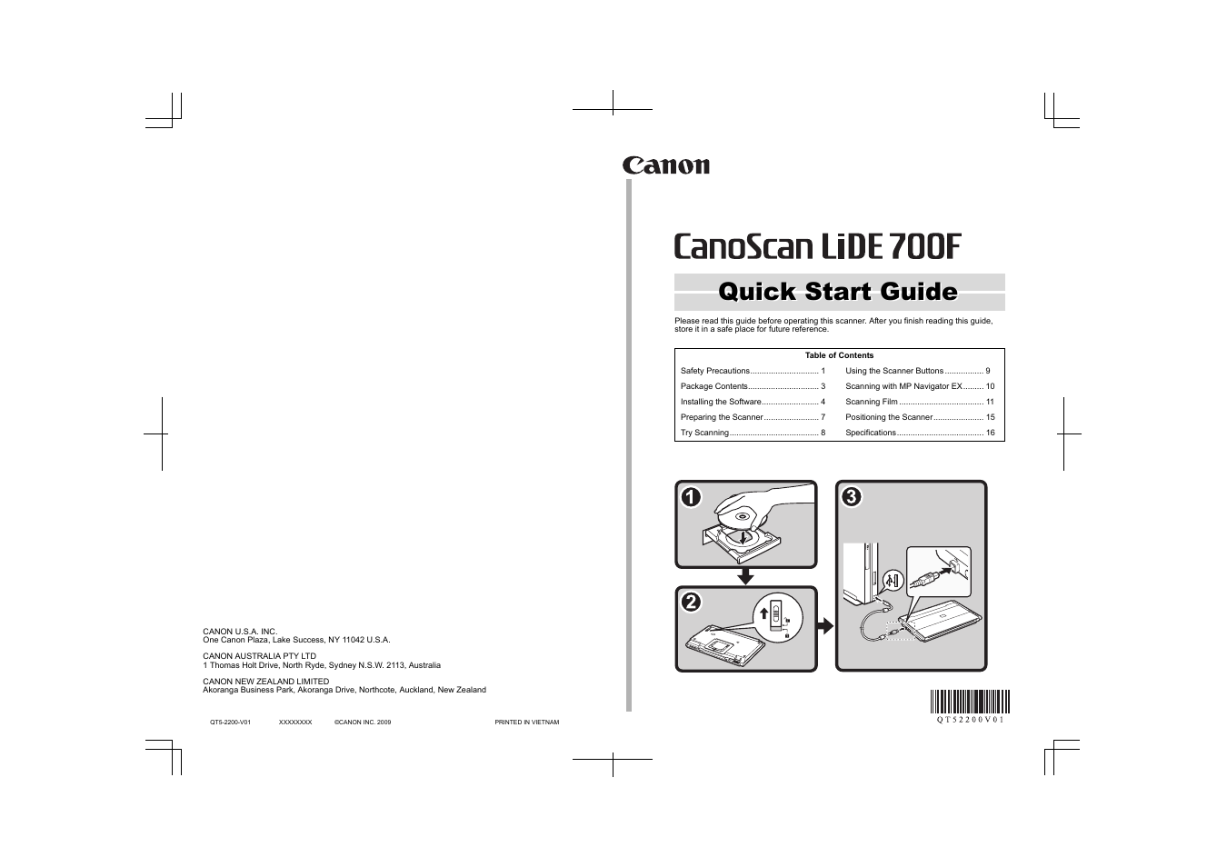 Quick start guide | Canon CANOSCAN LIDE 700F User Manual | Page 19 / 19