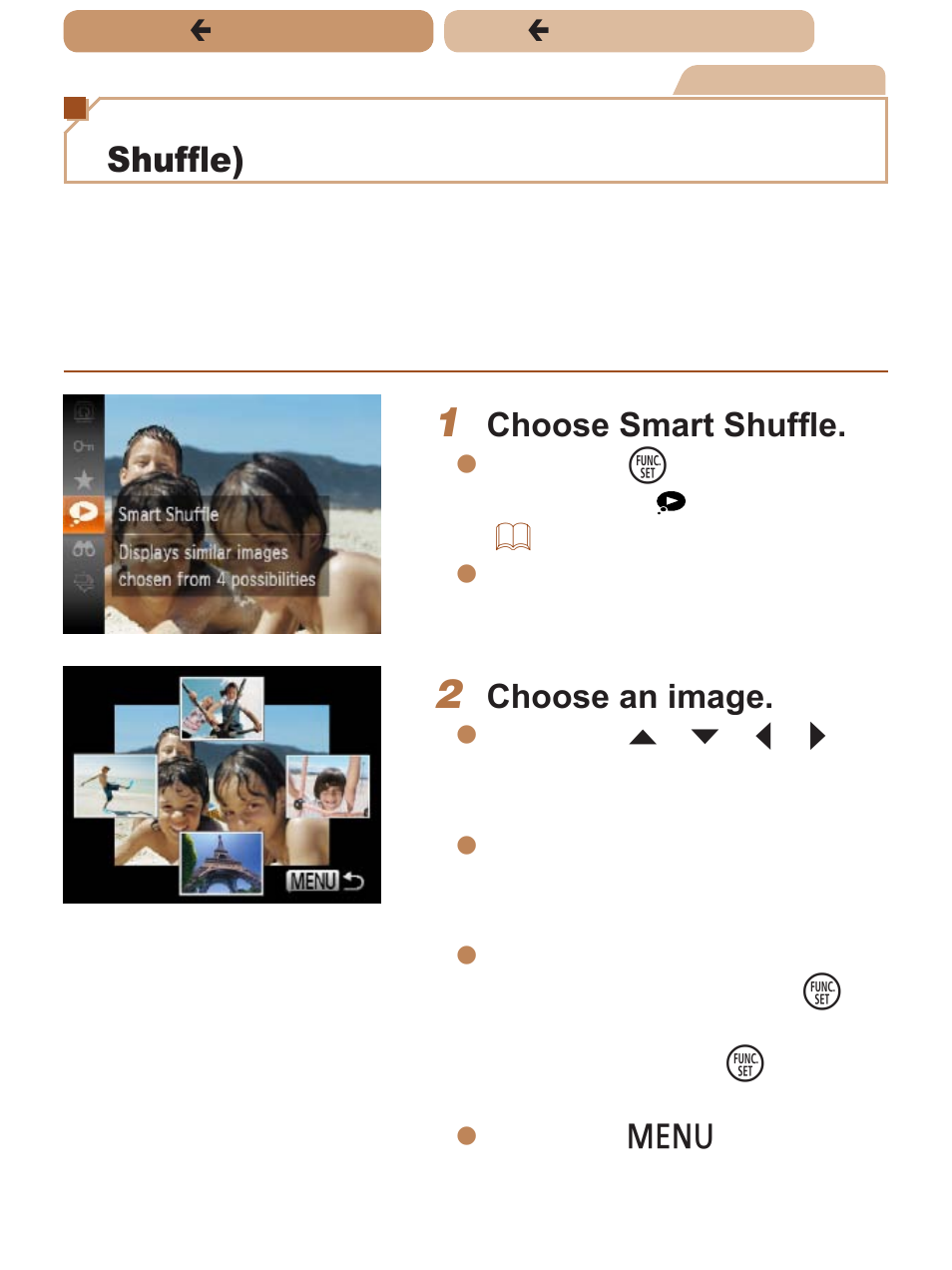 Auto playback of related images (smart shuffle) | Canon PowerShot SX170 IS User Manual | Page 141 / 268
