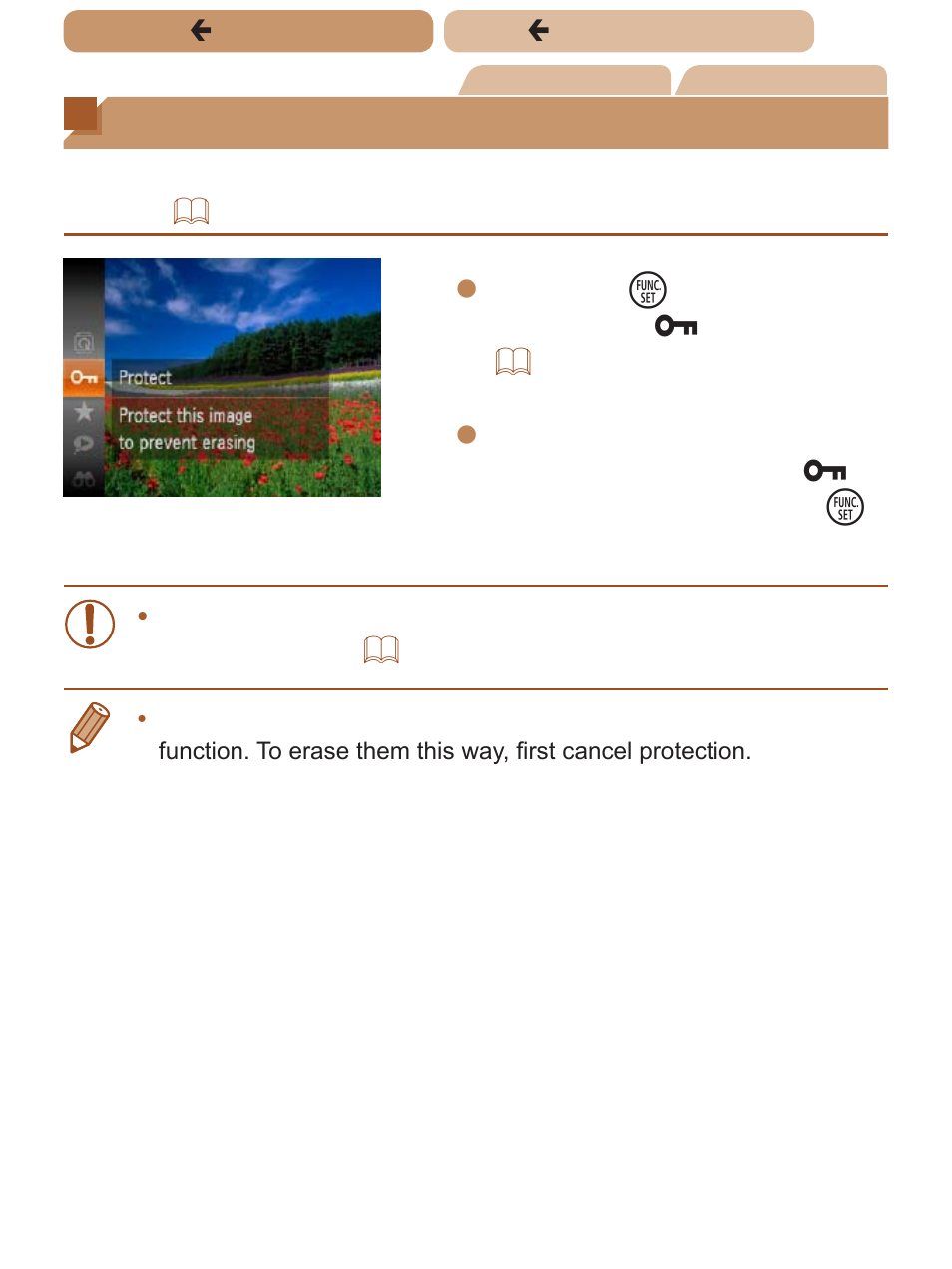 Protecting images, Also protect, Or delete | All images in search] in “protecting images, Erasing multiple images at once | Canon PowerShot SX170 IS User Manual | Page 143 / 268