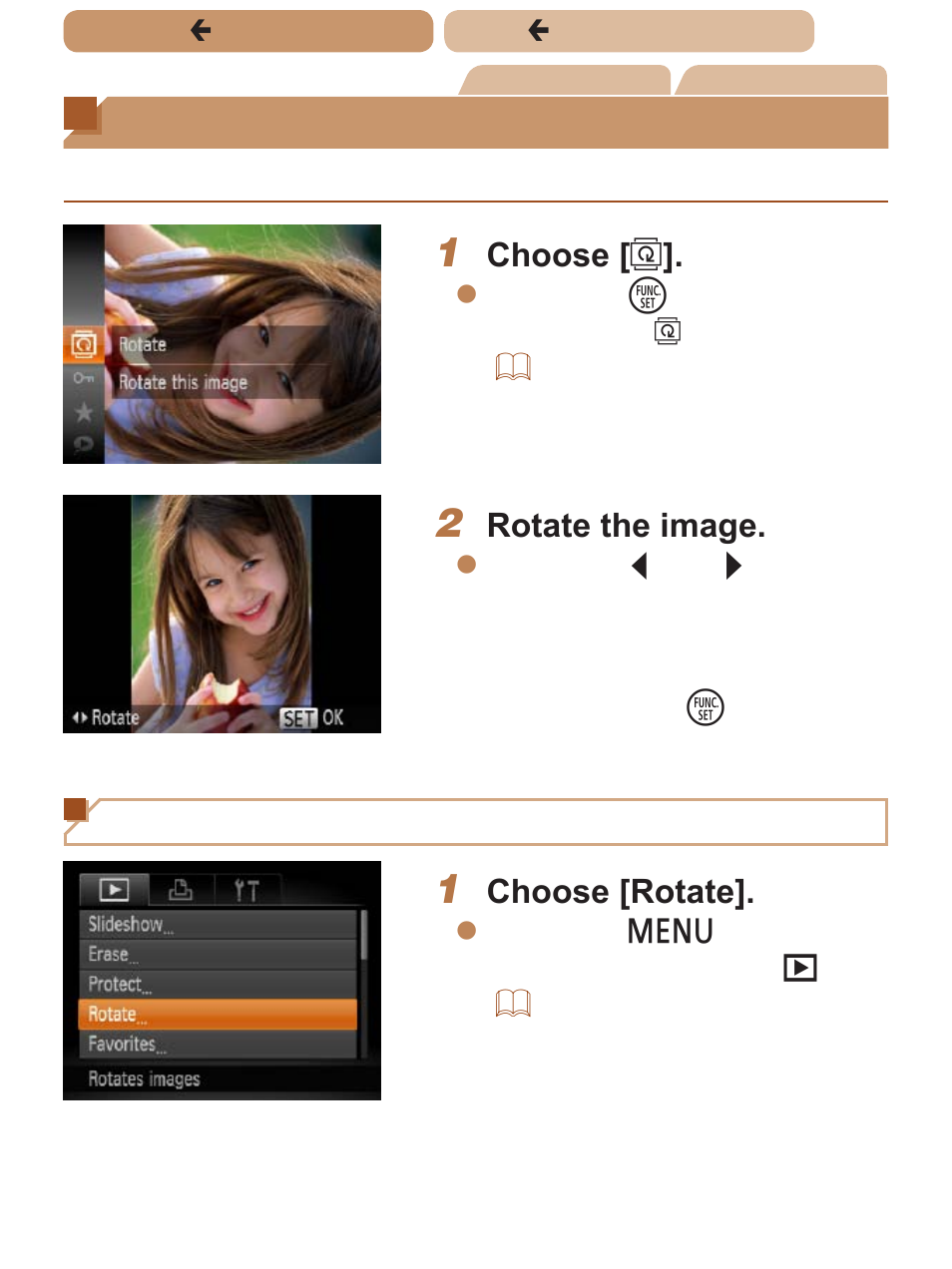 Rotating images, Using the menu | Canon PowerShot SX170 IS User Manual | Page 153 / 268