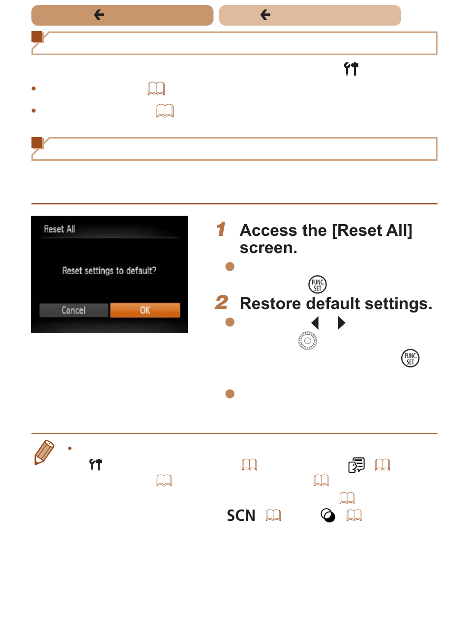 Adjusting other settings, Restoring defaults, Access the [reset all] screen | Restore default settings | Canon PowerShot SX170 IS User Manual | Page 182 / 268