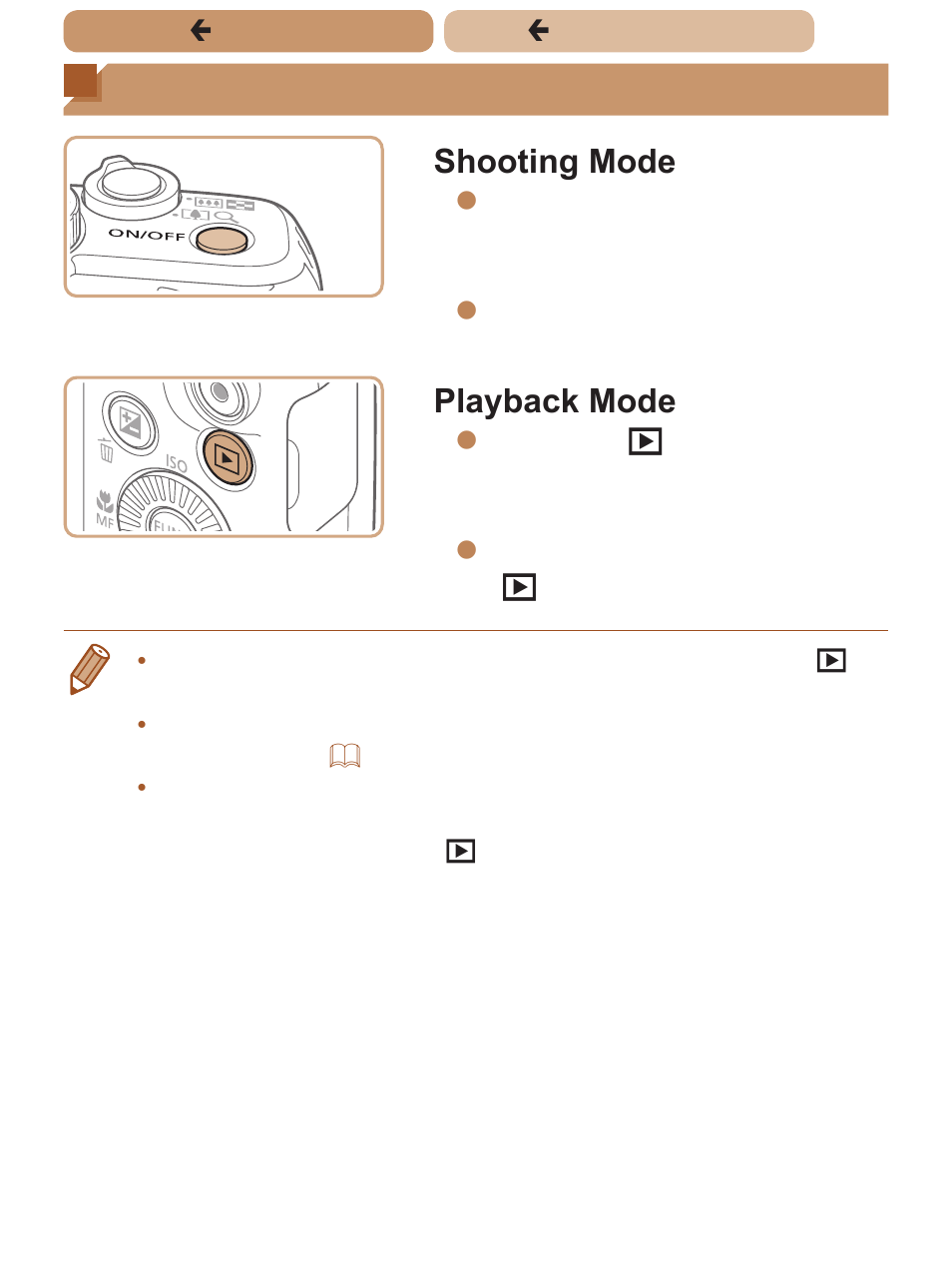 On/off, Shooting mode, Playback mode | Canon PowerShot SX170 IS User Manual | Page 38 / 268