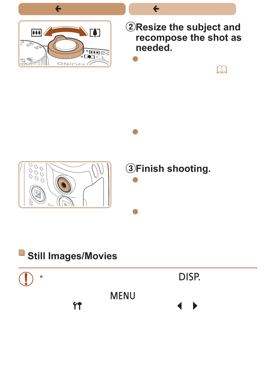 Finish shooting, Still images/movies | Canon PowerShot SX170 IS User Manual | Page 53 / 268