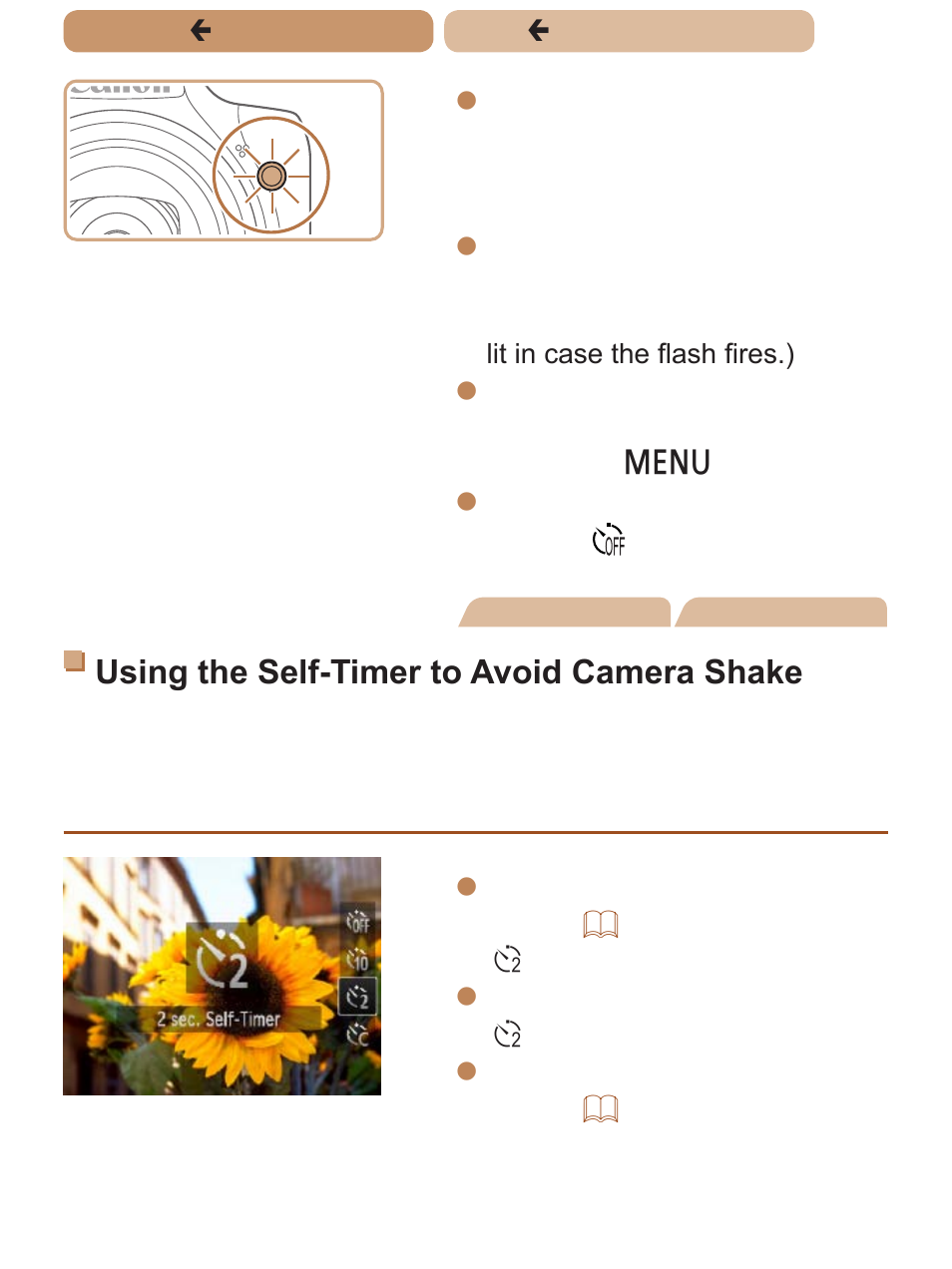 Using the self-timer to avoid camera shake | Canon PowerShot SX170 IS User Manual | Page 62 / 268