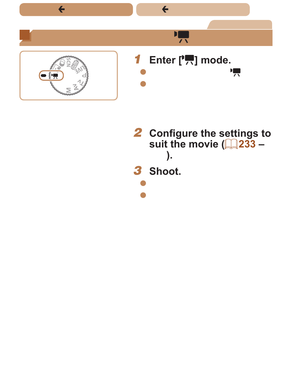 Shooting movies in, Mode, Shooting movies in [ e | Shooting movies in [ e ] mode | Canon PowerShot SX170 IS User Manual | Page 92 / 268