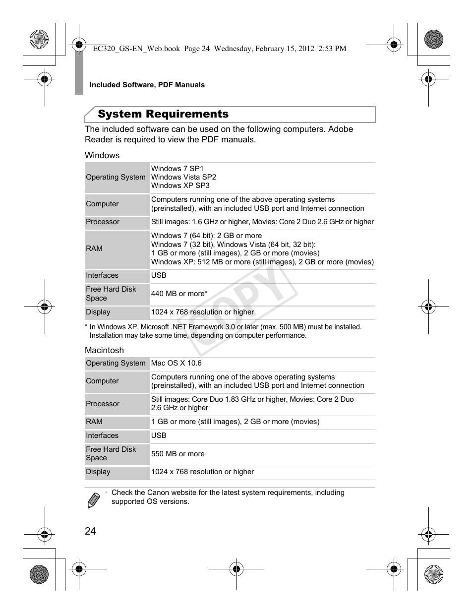 Cop y | Canon PowerShot D20 User Manual | Page 24 / 36