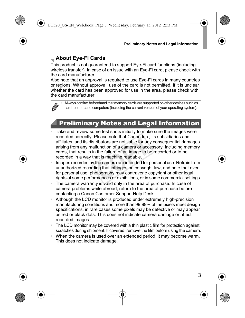 Cop y | Canon PowerShot D20 User Manual | Page 3 / 36
