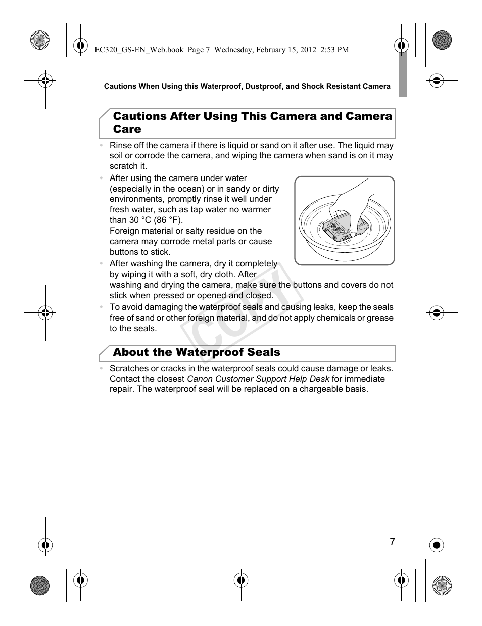 Cop y | Canon PowerShot D20 User Manual | Page 7 / 36