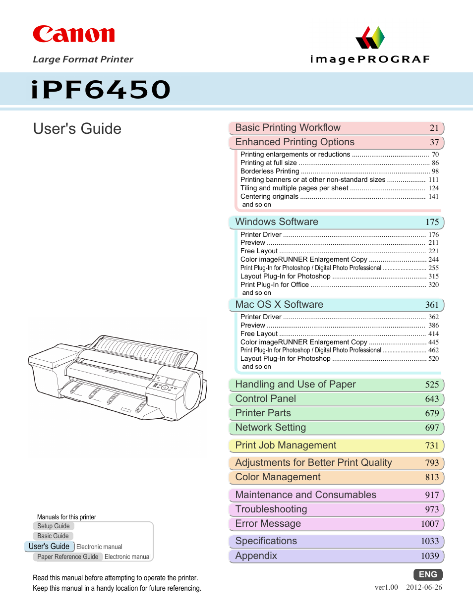 Canon imagePROGRAF iPF6450 User Manual | 1066 pages