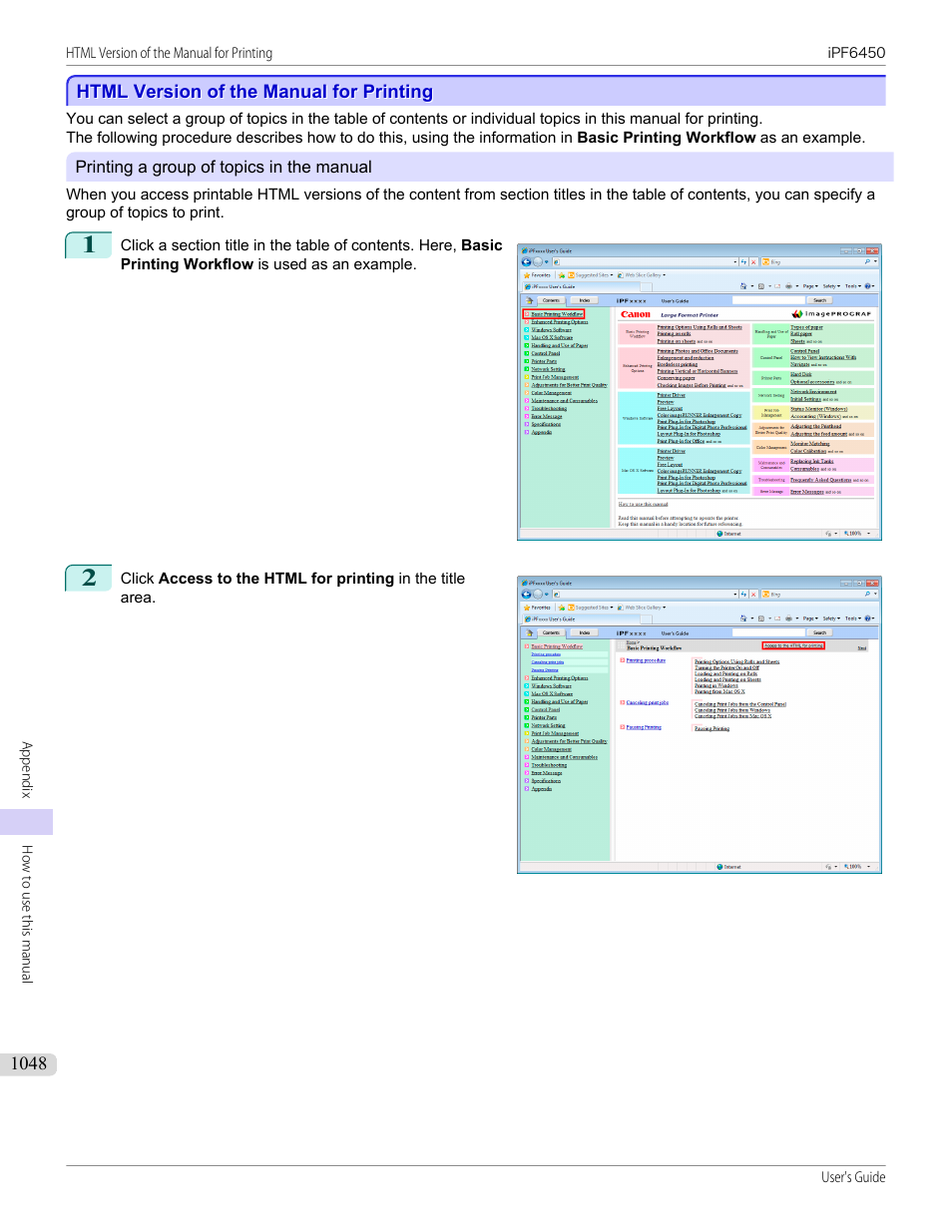 Html version of the manual for printing, Html version of the manual for printing 8 | Canon imagePROGRAF iPF6450 User Manual | Page 1048 / 1066