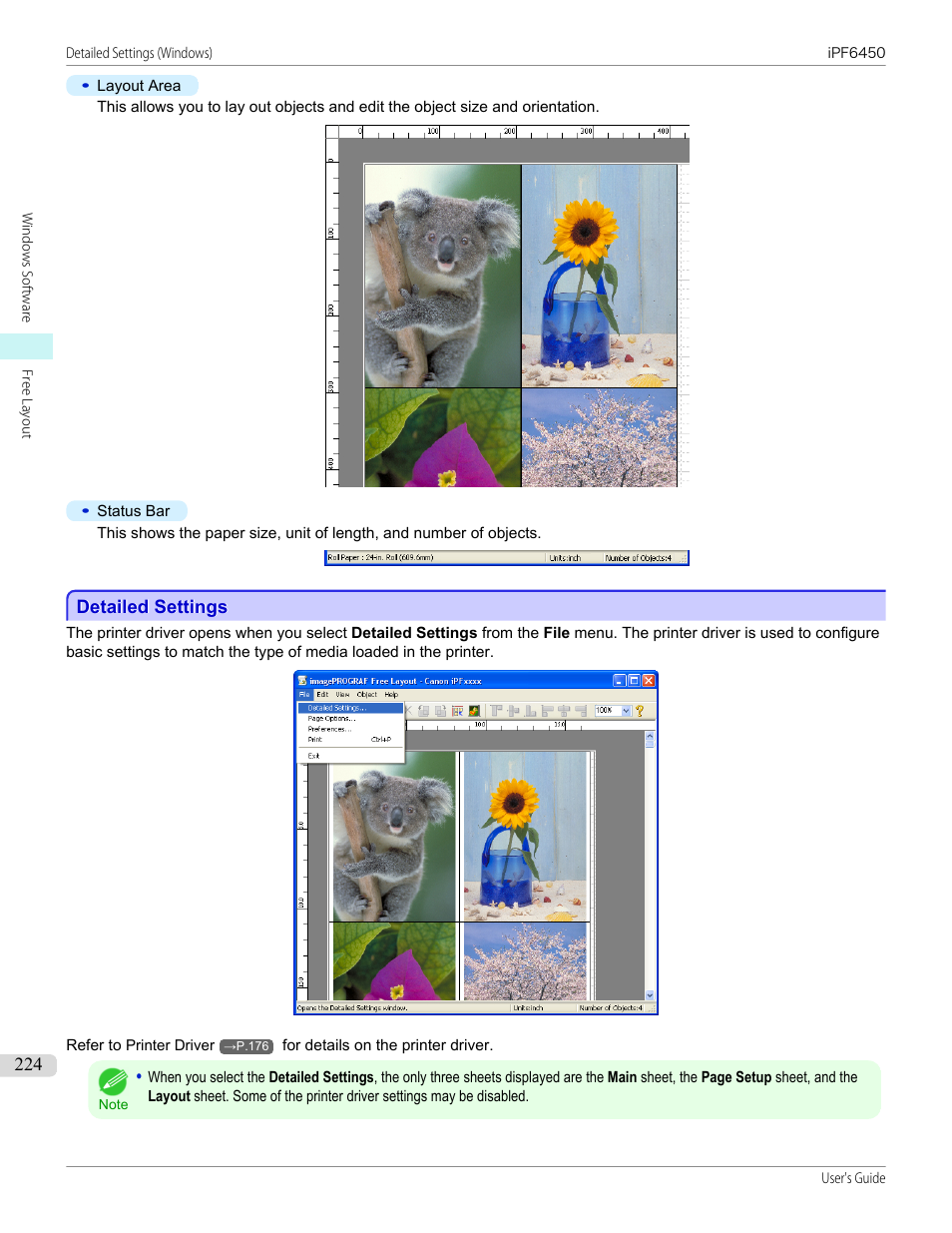 Detailed settings | Canon imagePROGRAF iPF6450 User Manual | Page 224 / 1066