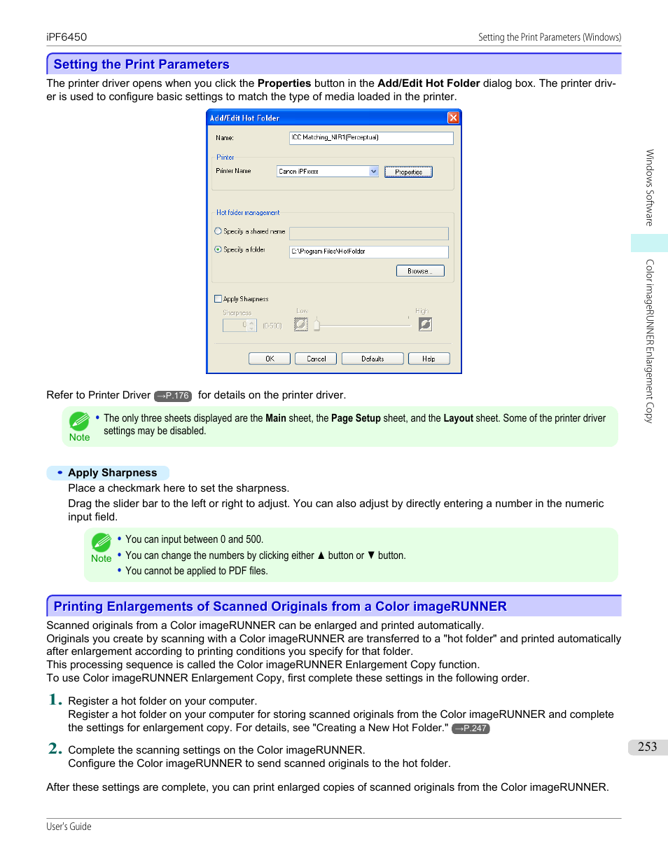 Setting the print parameters, P.253 | Canon imagePROGRAF iPF6450 User Manual | Page 253 / 1066