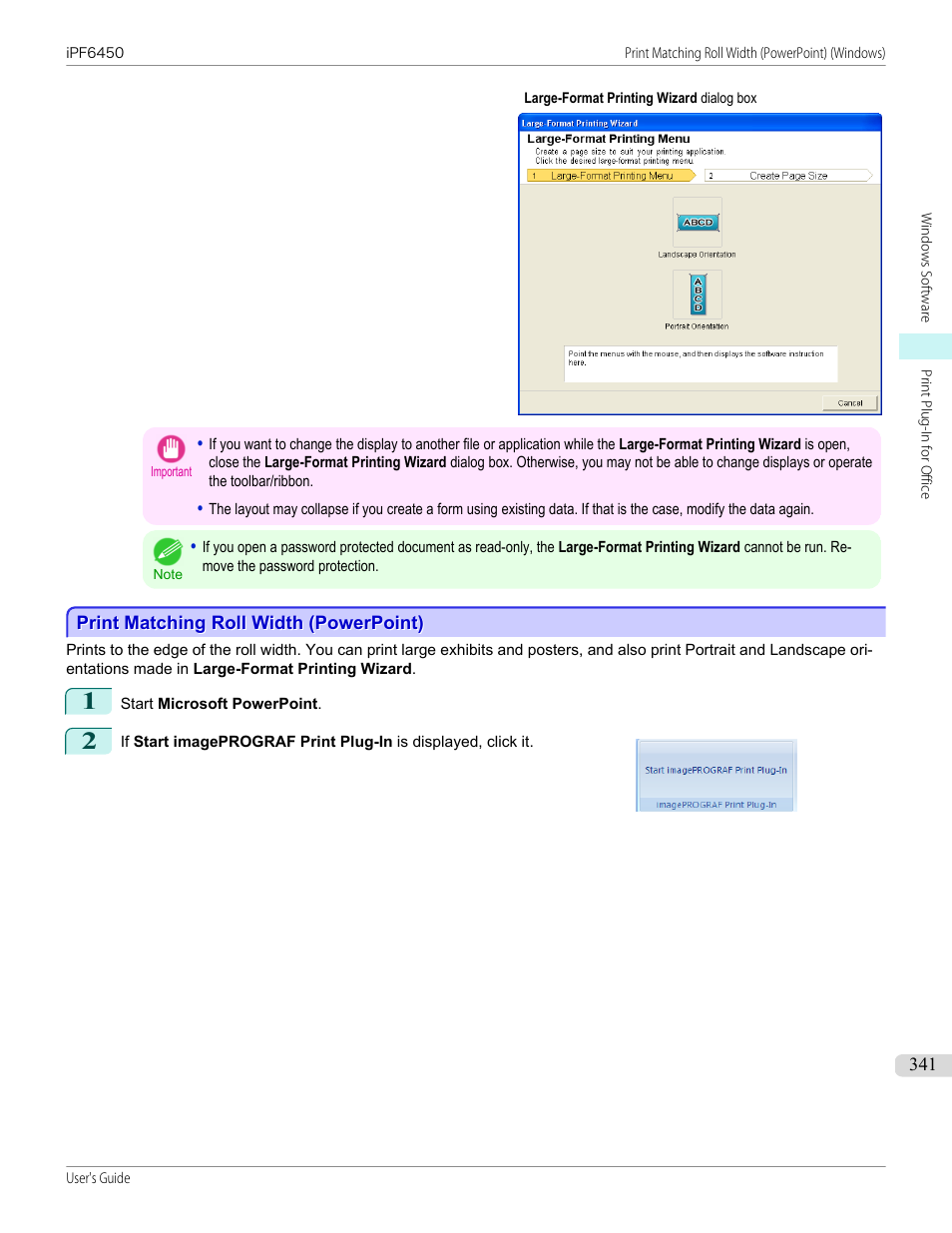 Print matching roll width (powerpoint) | Canon imagePROGRAF iPF6450 User Manual | Page 341 / 1066
