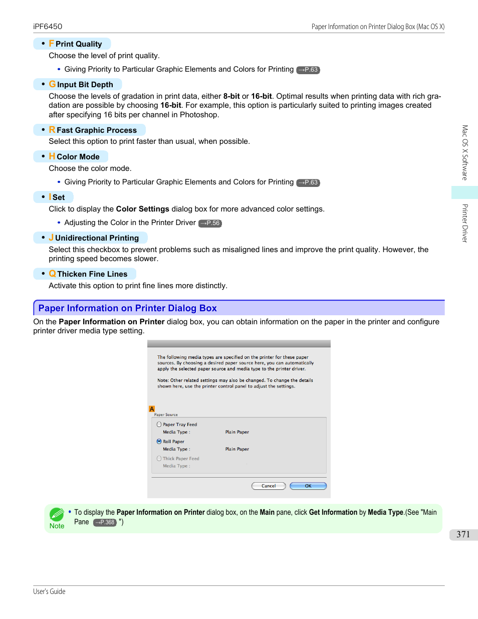 Paper information on printer dialog box, P.371 | Canon imagePROGRAF iPF6450 User Manual | Page 371 / 1066