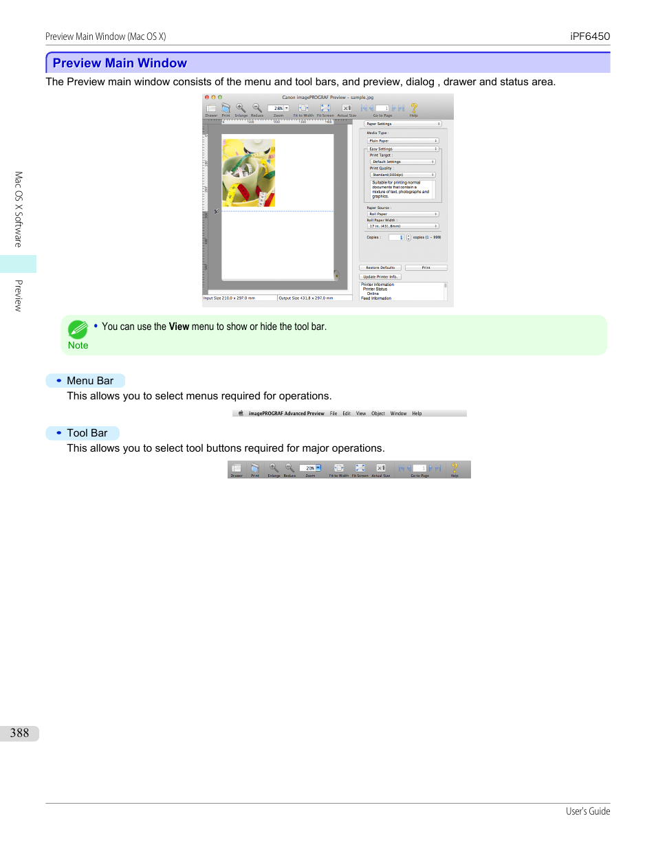 Preview main window | Canon imagePROGRAF iPF6450 User Manual | Page 388 / 1066
