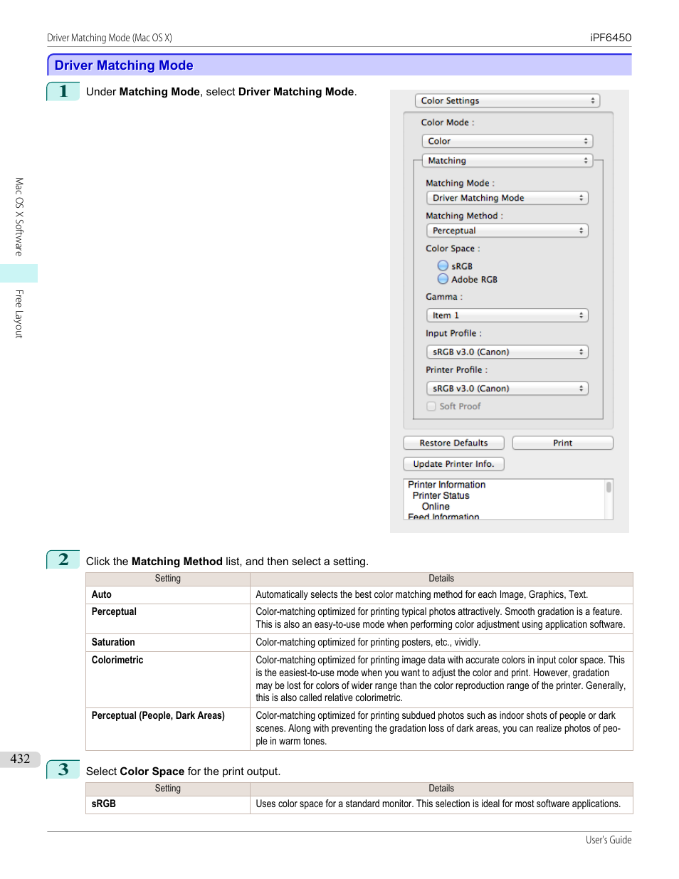 Driver matching mode, P.432 | Canon imagePROGRAF iPF6450 User Manual | Page 432 / 1066