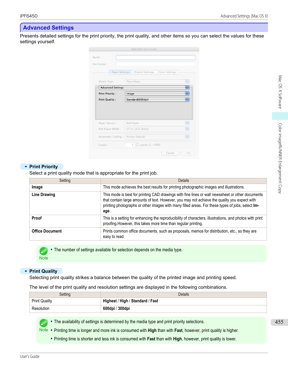 Advanced settings, P.455 | Canon imagePROGRAF iPF6450 User Manual | Page 455 / 1066