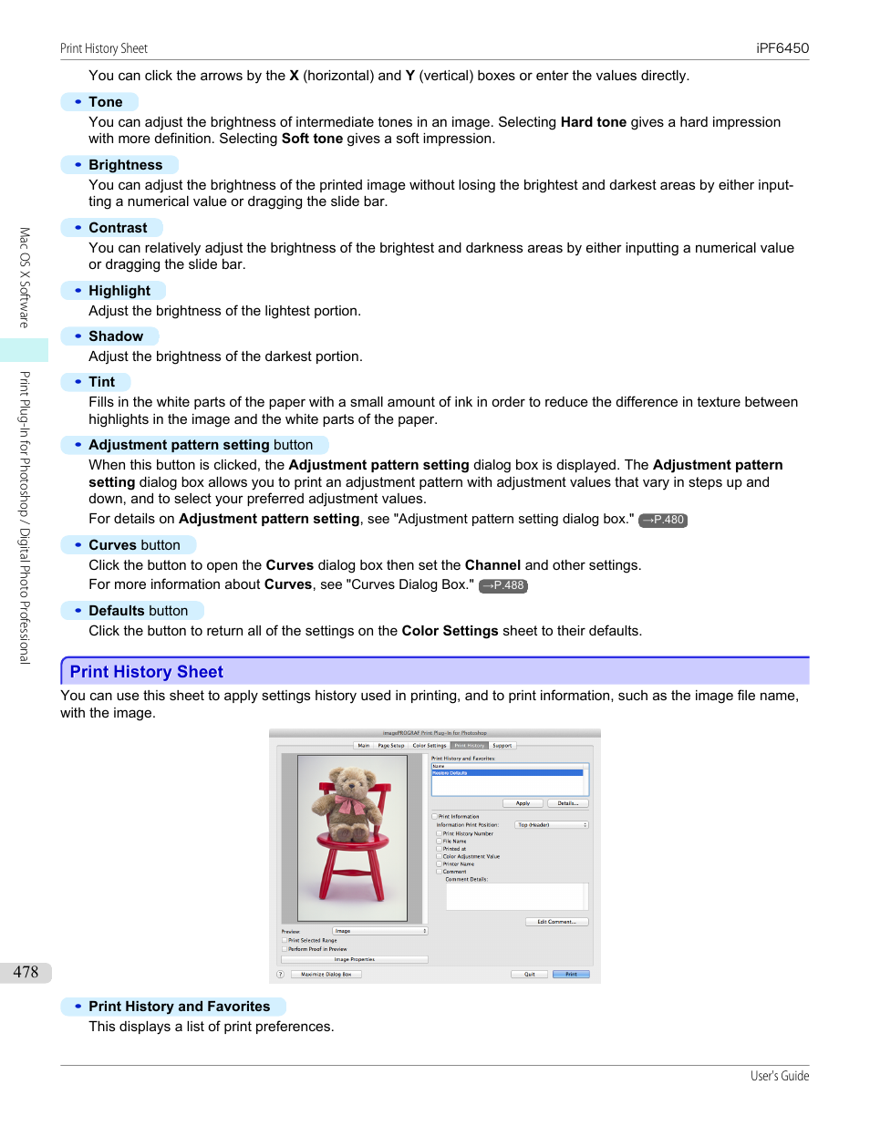 Print history sheet, P.478 | Canon imagePROGRAF iPF6450 User Manual | Page 478 / 1066