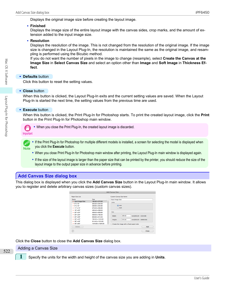 Add canvas size dialog box | Canon imagePROGRAF iPF6450 User Manual | Page 522 / 1066