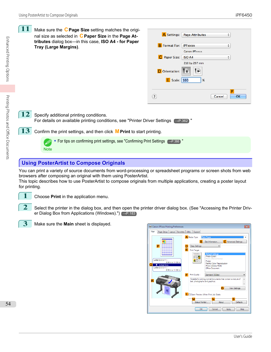Using posterartist to compose originals | Canon imagePROGRAF iPF6450 User Manual | Page 54 / 1066