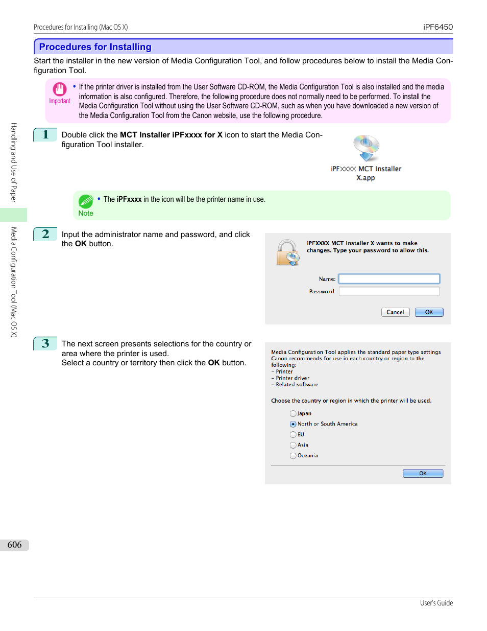 Procedures for installing | Canon imagePROGRAF iPF6450 User Manual | Page 606 / 1066