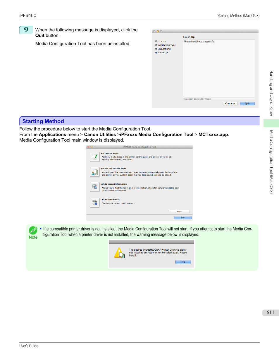 Starting method | Canon imagePROGRAF iPF6450 User Manual | Page 611 / 1066