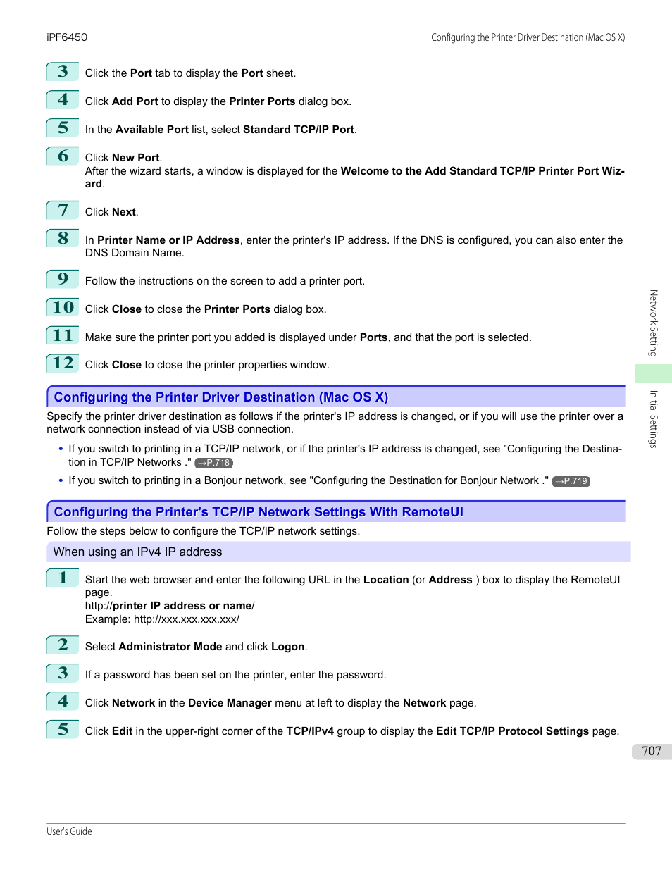 See "configuring the printer driver destination, P.707 | Canon imagePROGRAF iPF6450 User Manual | Page 707 / 1066