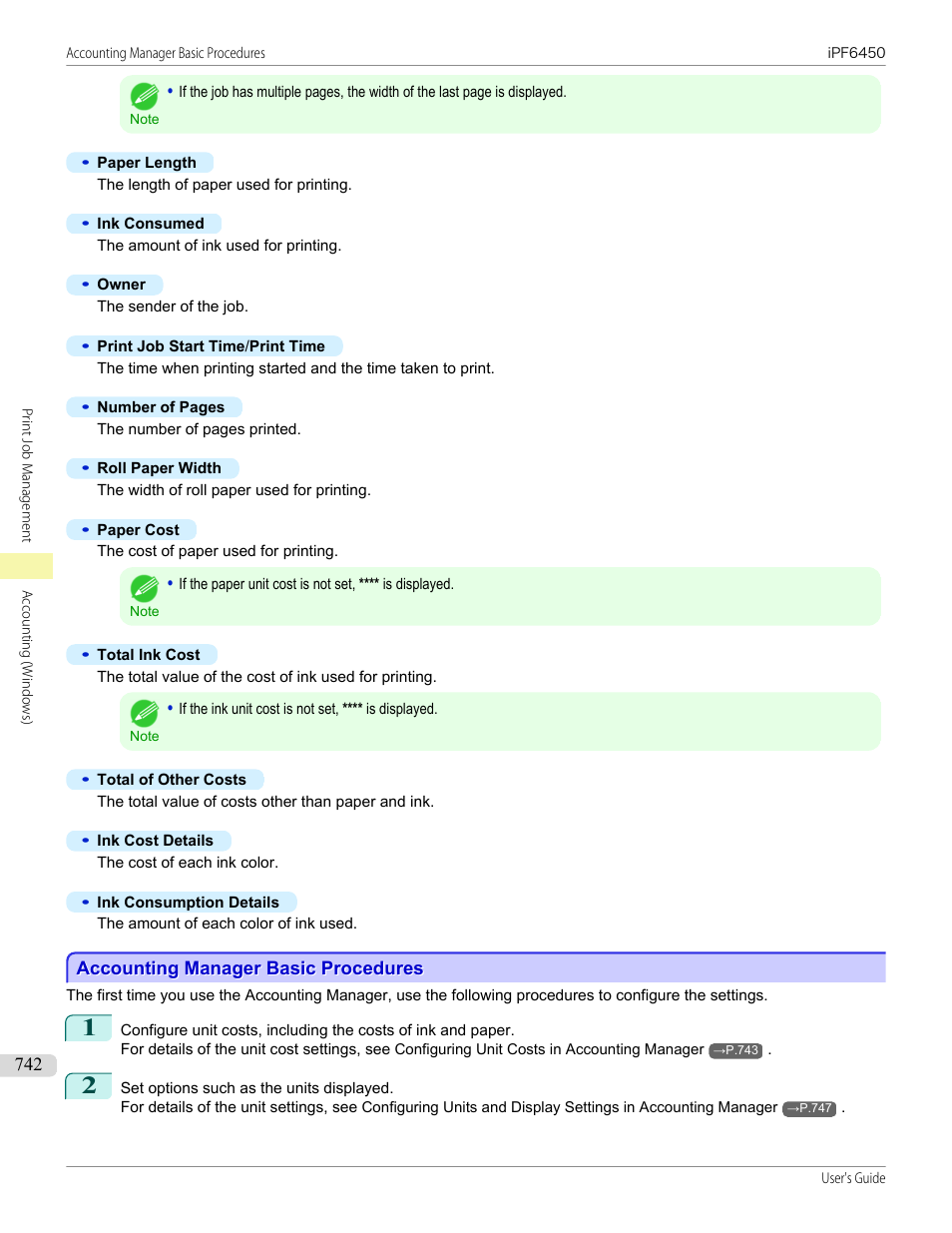 Accounting manager basic procedures | Canon imagePROGRAF iPF6450 User Manual | Page 742 / 1066