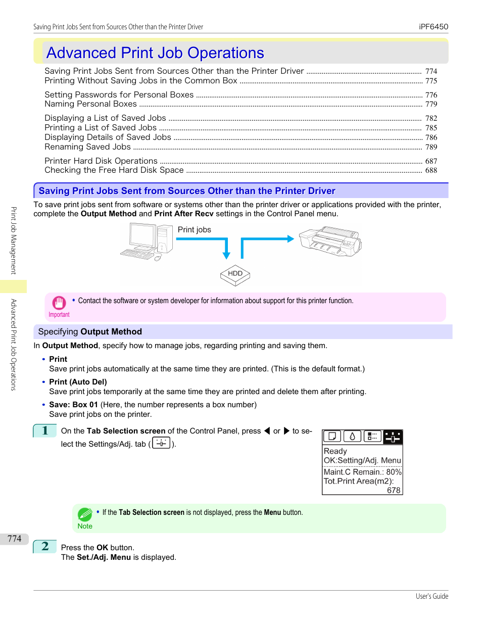 Advanced print job operations | Canon imagePROGRAF iPF6450 User Manual | Page 774 / 1066