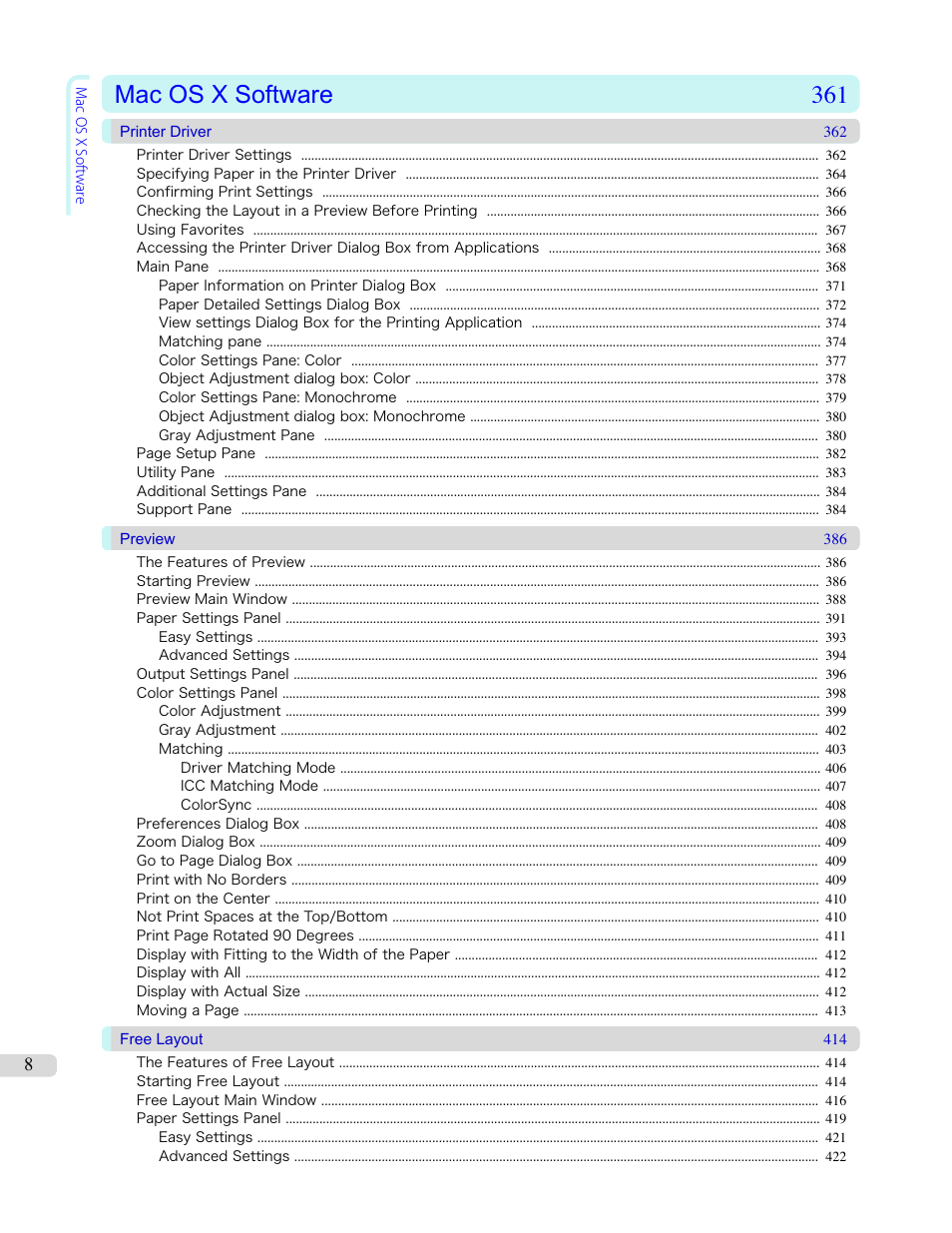 Mac os x software 361 | Canon imagePROGRAF iPF6450 User Manual | Page 8 / 1066