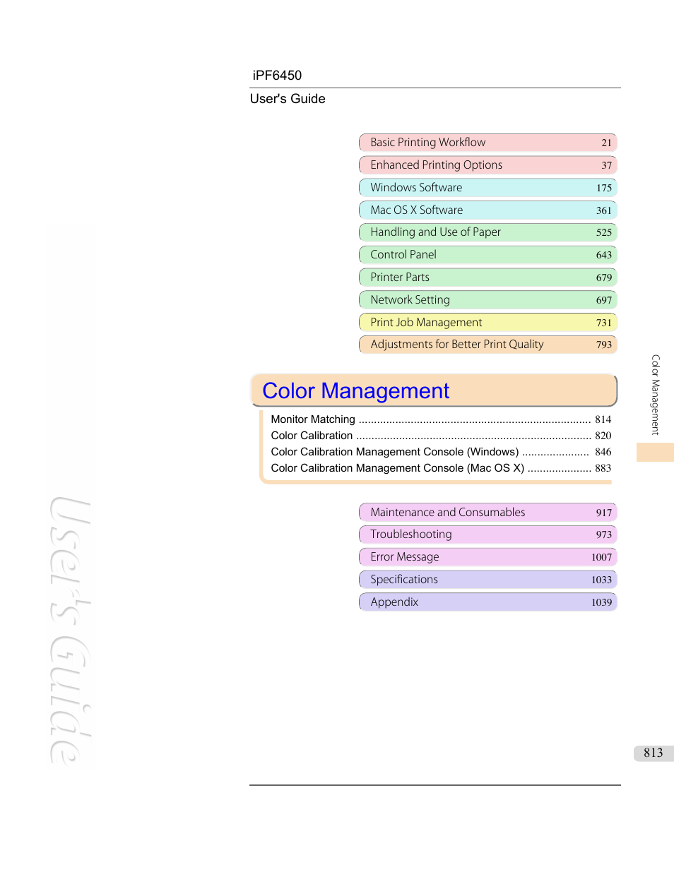 Color management | Canon imagePROGRAF iPF6450 User Manual | Page 813 / 1066