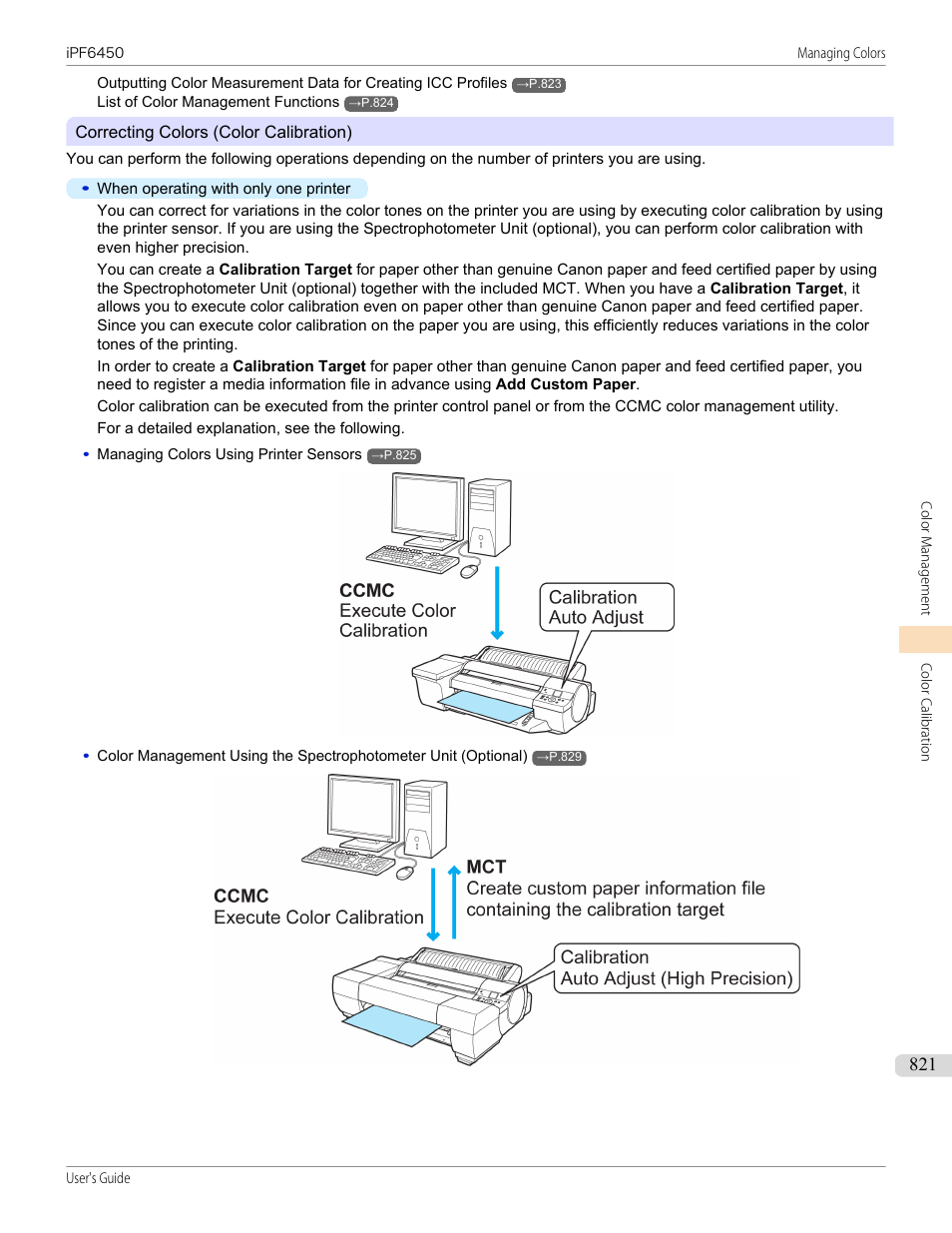 Correcting colors (color calibration), P.821 | Canon imagePROGRAF iPF6450 User Manual | Page 821 / 1066
