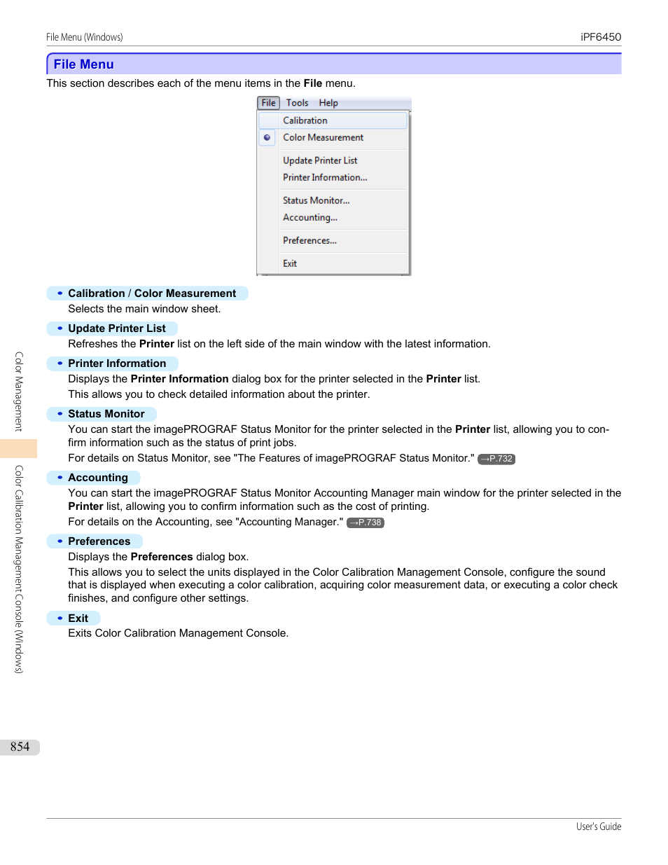 File menu | Canon imagePROGRAF iPF6450 User Manual | Page 854 / 1066