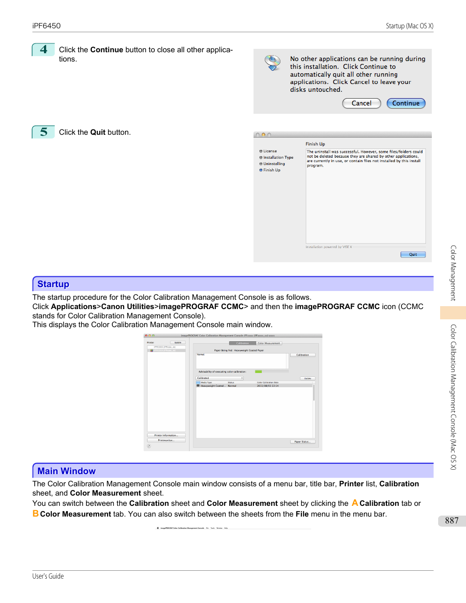 Startup, Main window, Startup main window | Canon imagePROGRAF iPF6450 User Manual | Page 887 / 1066