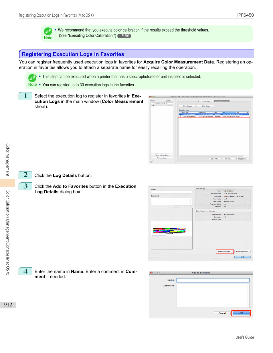 Registering execution logs in favorites | Canon imagePROGRAF iPF6450 User Manual | Page 912 / 1066