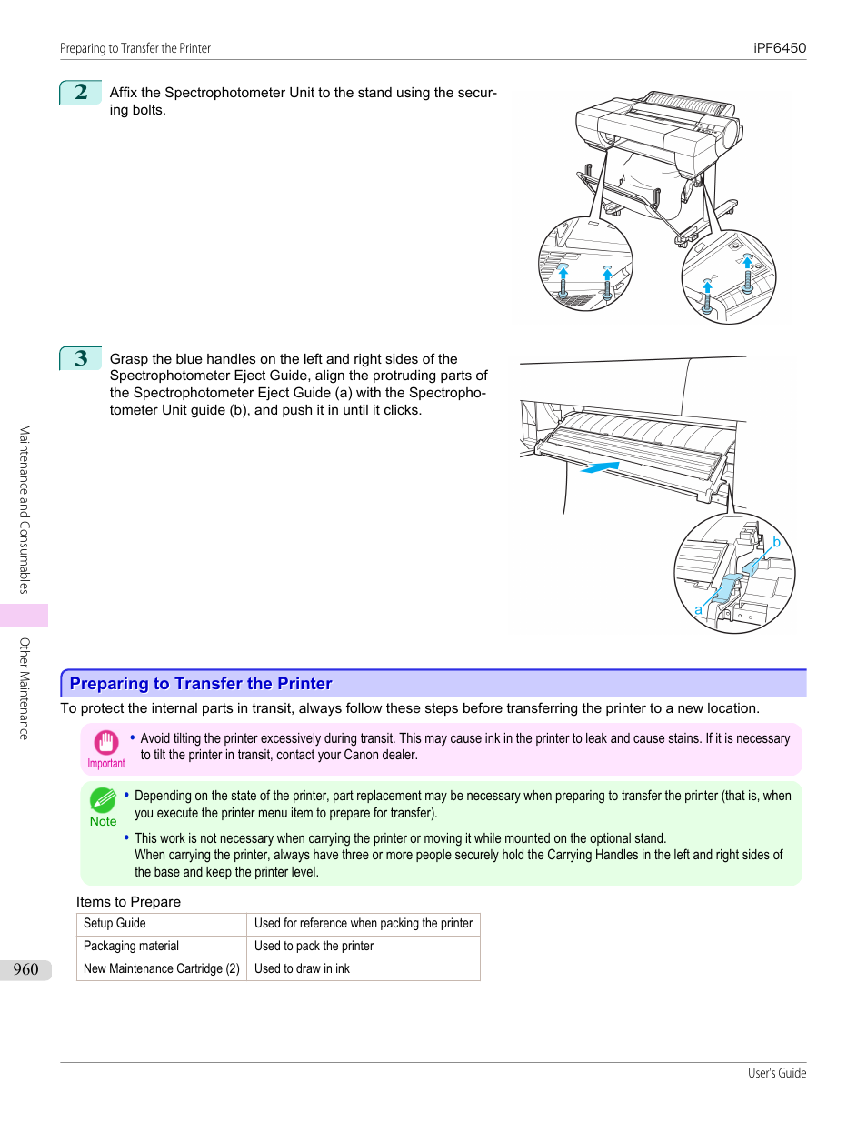Preparing to transfer the printer, P.960, See "preparing to transfer the printer.") | Canon imagePROGRAF iPF6450 User Manual | Page 960 / 1066