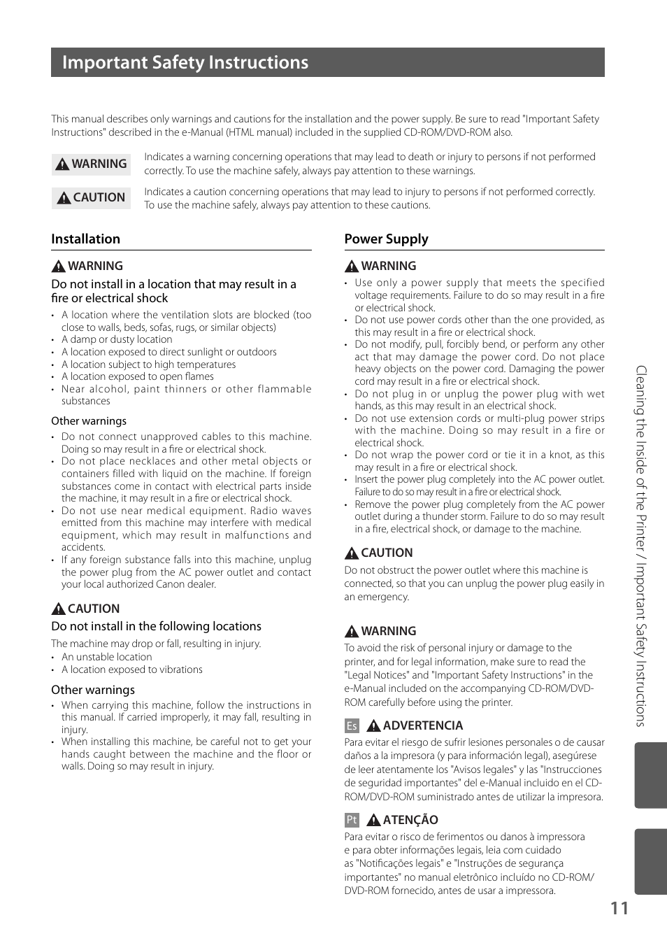 11 important safety instructions | Canon imageCLASS LBP6030w User Manual | Page 11 / 12