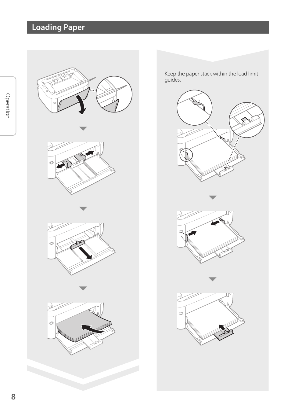 8loading paper | Canon imageCLASS LBP6030w User Manual | Page 8 / 12