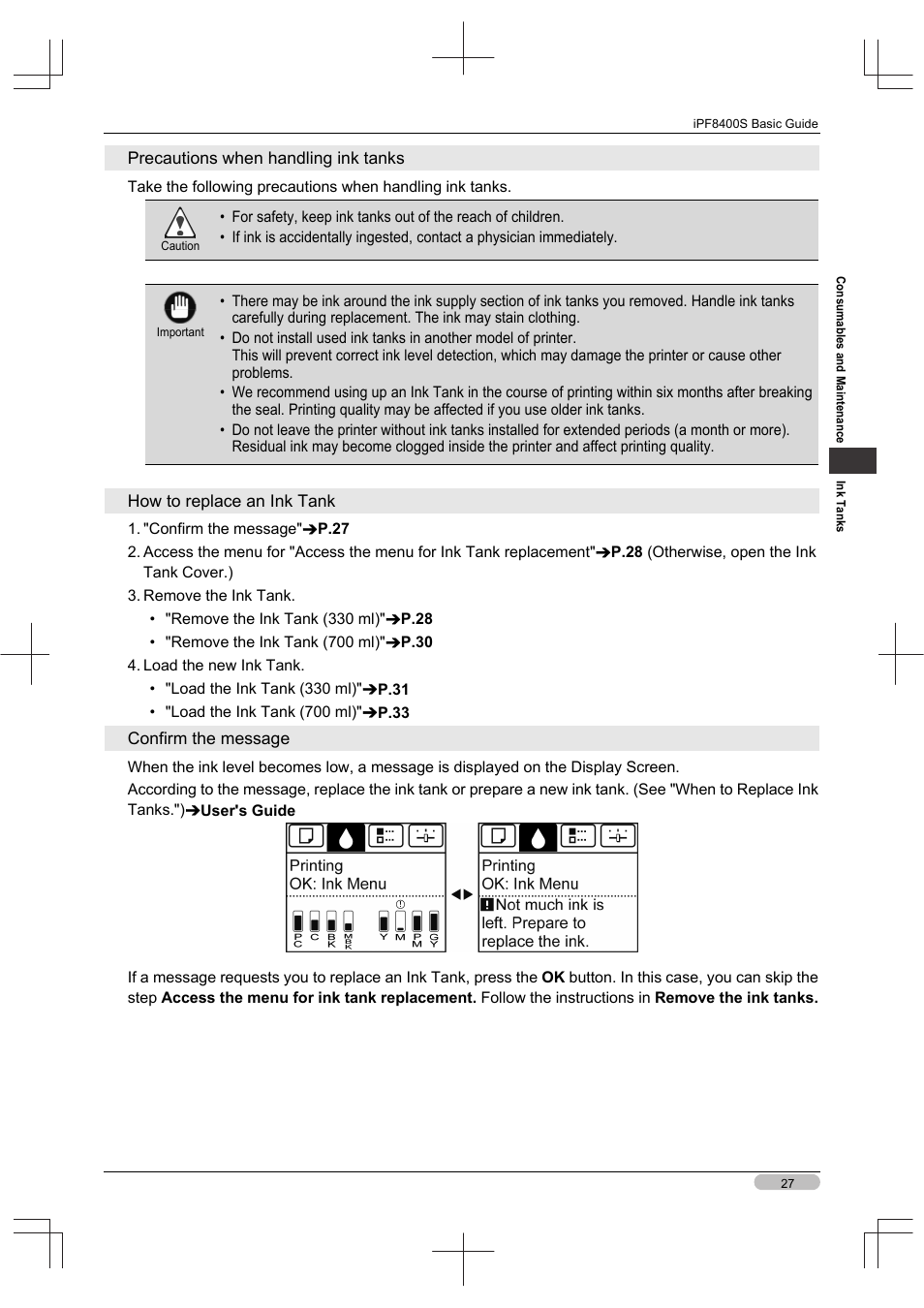 Canon imagePROGRAF iPF8400S User Manual | Page 27 / 160