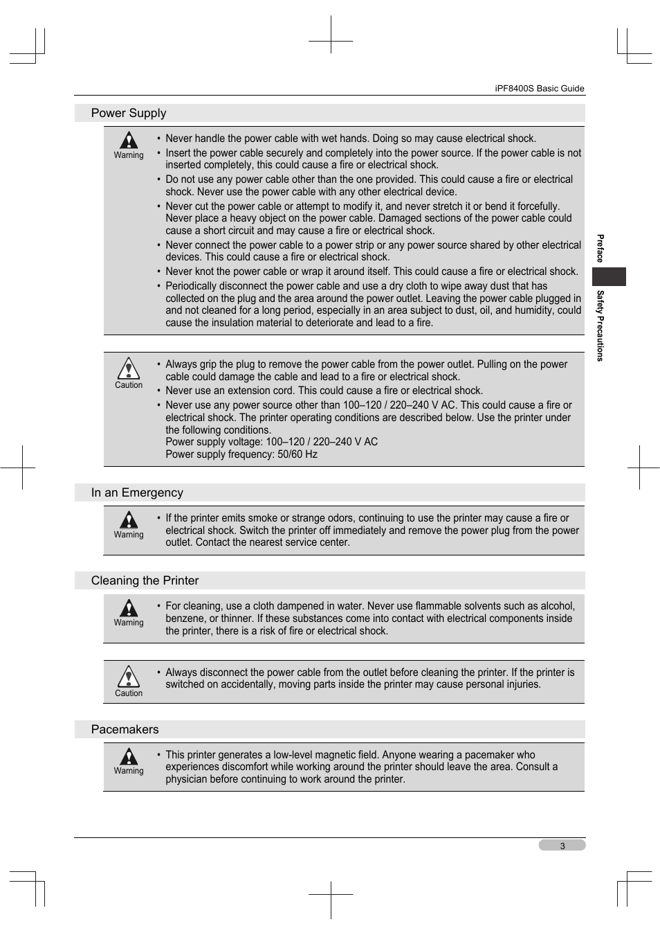 Canon imagePROGRAF iPF8400S User Manual | Page 3 / 160
