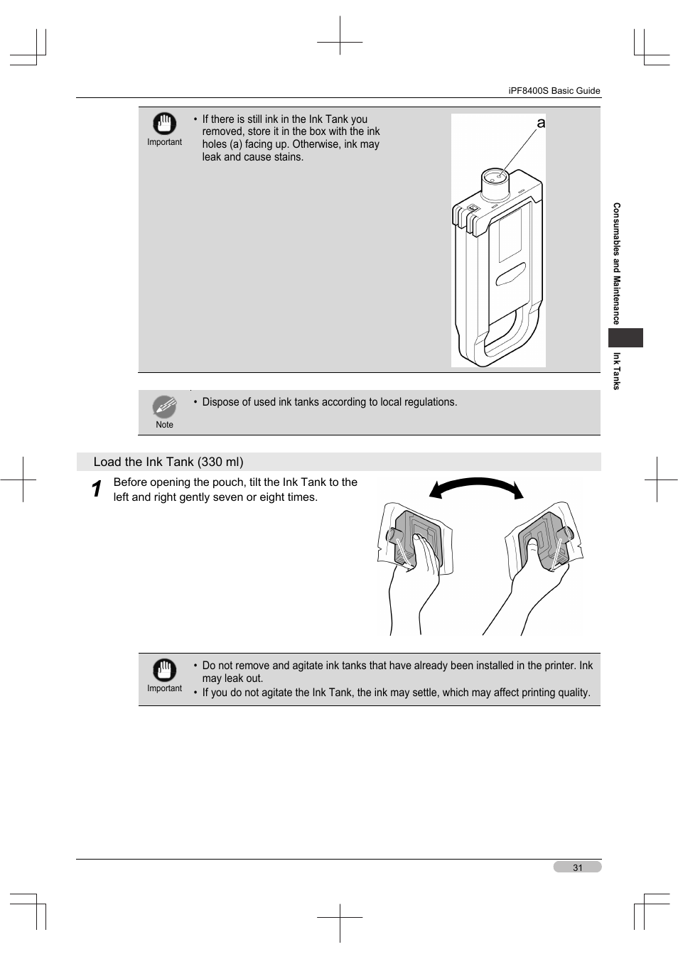 Canon imagePROGRAF iPF8400S User Manual | Page 31 / 160