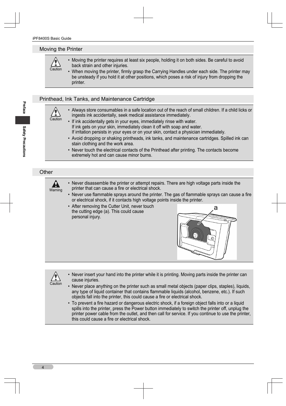 Canon imagePROGRAF iPF8400S User Manual | Page 4 / 160