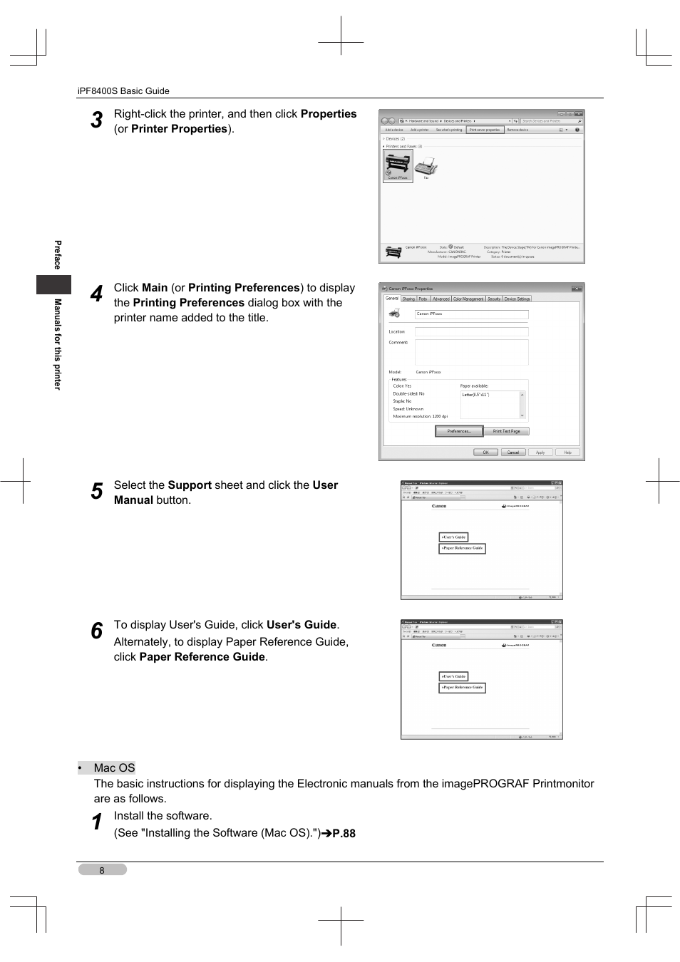 Canon imagePROGRAF iPF8400S User Manual | Page 8 / 160
