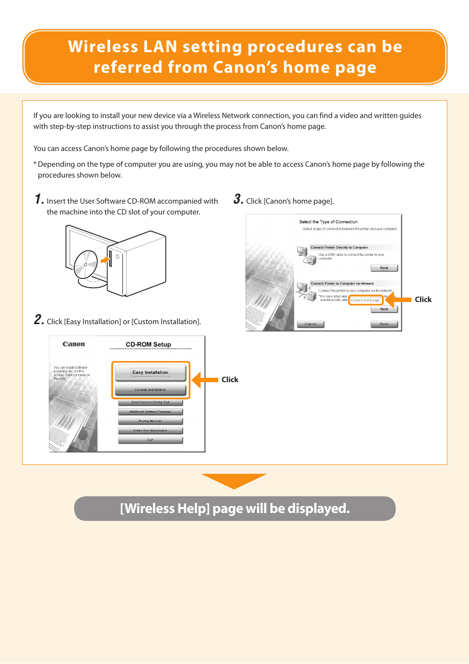 Wireless help] page will be displayed | Canon imageCLASS MF5950dw User Manual | Page 2 / 20