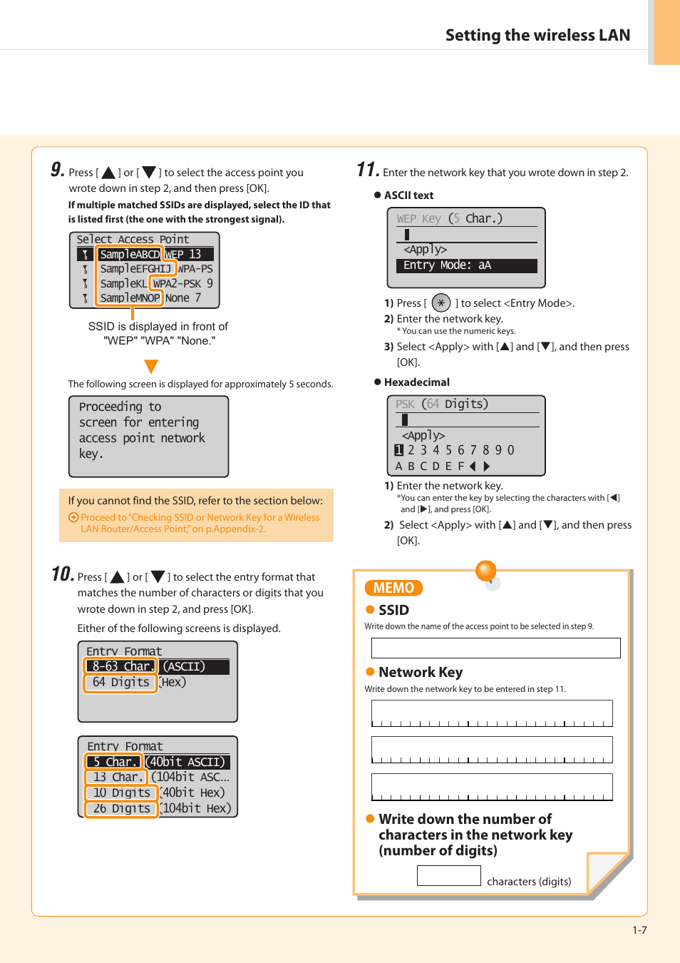 Setting the wireless lan | Canon imageCLASS MF5950dw User Manual | Page 9 / 20