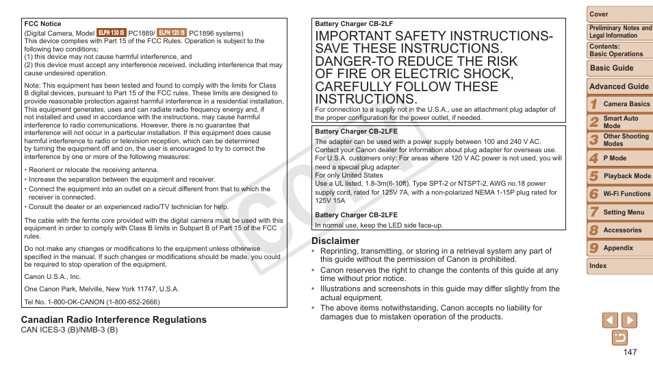 Cop y | Canon PowerShot ELPH 130 IS User Manual | Page 147 / 147